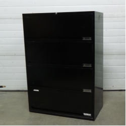 Black 4 Drawer Flip Front Lateral File Cabinet, Locking SND